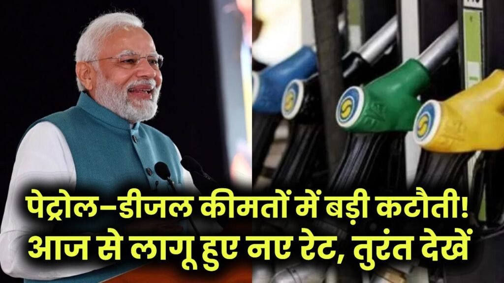 पेट्रोल–डीजल कीमतों में बड़ी कटौती! आज से लागू हुए नए रेट, तुरंत देखें आपके शहर का भाव 1 पेट्रोल–डीजल कीमतों में बड़ी कटौती! आज से लागू हुए नए रेट, तुरंत देखें आपके शहर का भाव